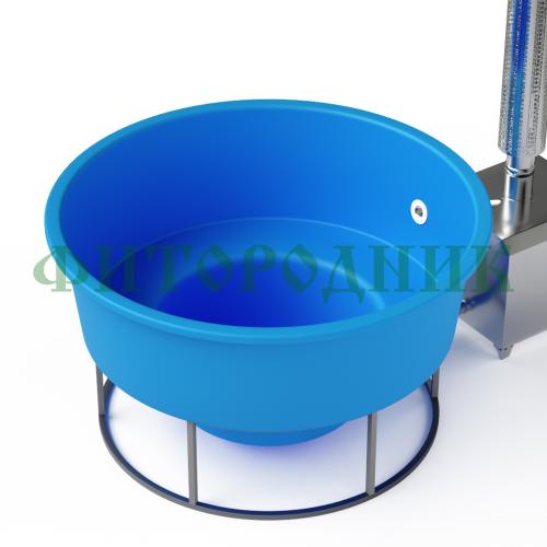 фурако круглая «premium» из лиственницы с термопластиковой вставкой с внешней печью с газовой горелкой 2000 мм