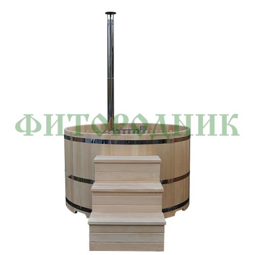 фурако круглая «premium» из кедра со встроенной печью 1700 мм