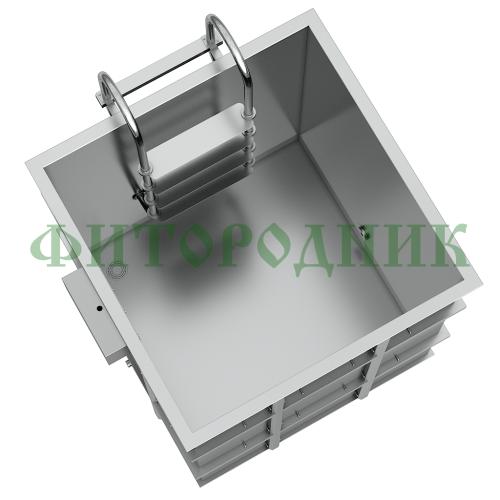 квадратная купель «comfort» из нержавеющей стали длина 1200 мм ширина 1200 мм высота 1150 мм