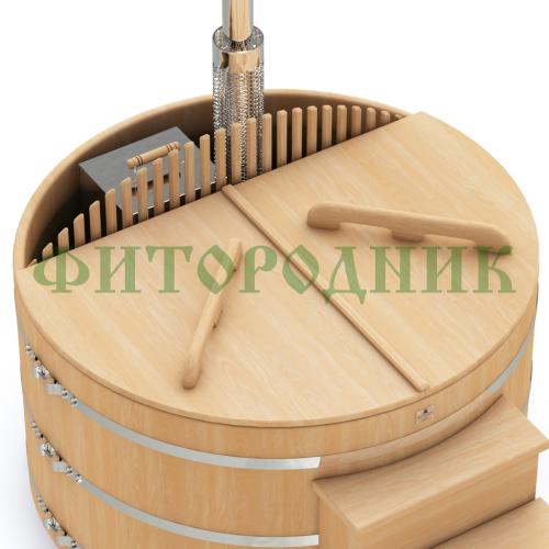 фурако круглая «premium» из кедра со встроенной печью 2000 мм