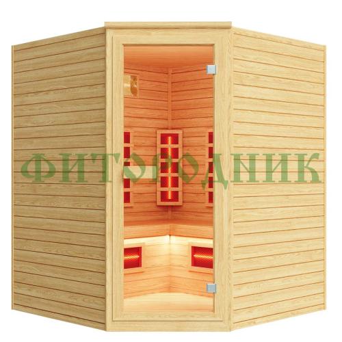 трехместная угловая инфракрасная сауна «comfort» с керамическими излучателями