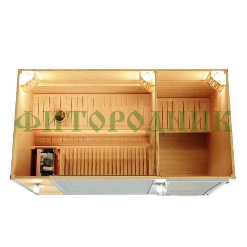 уличная модульная четырехместная сауна с предбанником «premium» с электрической печью