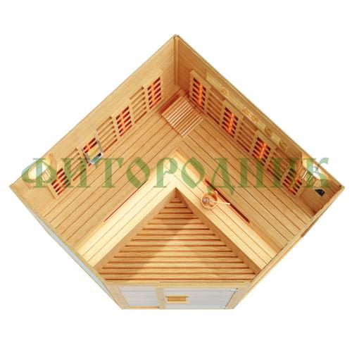 четырехместная угловая инфракрасная сауна «comfort» с керамическими излучателями