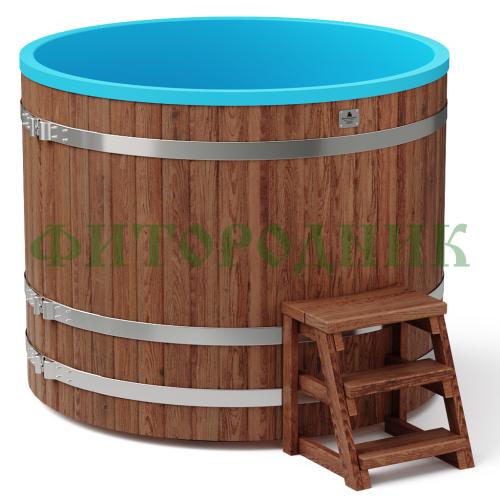 круглая купель «comfort» из лиственницы с пластиковой вставкой диаметр 1500 мм высота 1150 мм