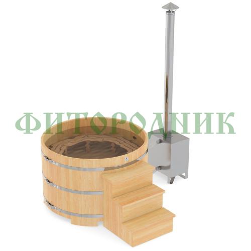 фурако круглая «premium» из кедра с внешней печью с газовой горелкой 1700 мм