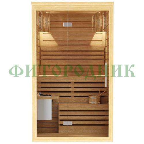 финская сауна одноместная «premium» с электрической печью harvia