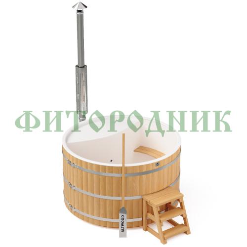 фурако круглая «premium» из лиственницы с пластиковой вставкой с интегрированной печью 2000 мм