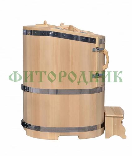 кедровая бочка овальная «профессиональная» со скосом с парогенератором
