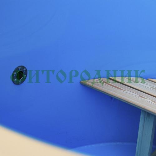 фурако круглая «comfort» из лиственницы с пластиковой вставкой с внешней печью 1700 мм