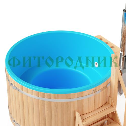 фурако круглая «premium» из лиственницы с термопластиковой вставкой с внешней печью 2000 мм