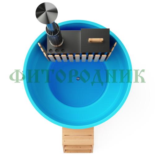 фурако круглая «premium» из лиственницы с термопластиковой вставкой со встроенной печью 1700 мм