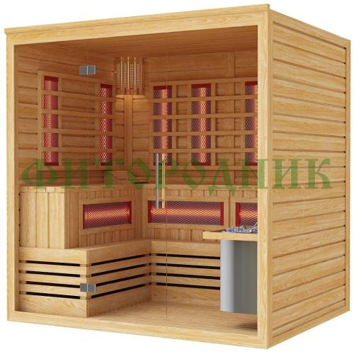 комбинированная сауна четырехместная «premium» с электрической печью harvia
