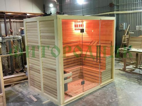 комбинированная сауна четырехместная угловая «comfort»