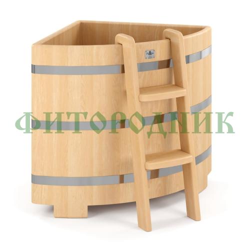 угловая купель «premium» из кедра длина 1100 мм ширина 1100 мм высота 1150 мм