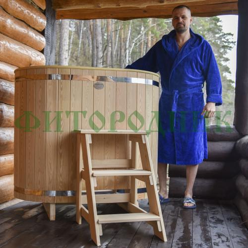 овальная купель «comfort» из лиственницы с пластиковой вставкой длина 1000 мм ширина 780 мм высота 1150 мм