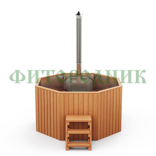 фурако «comfort октагон» из нержавеющей стали с интегрированной печью 1700 мм