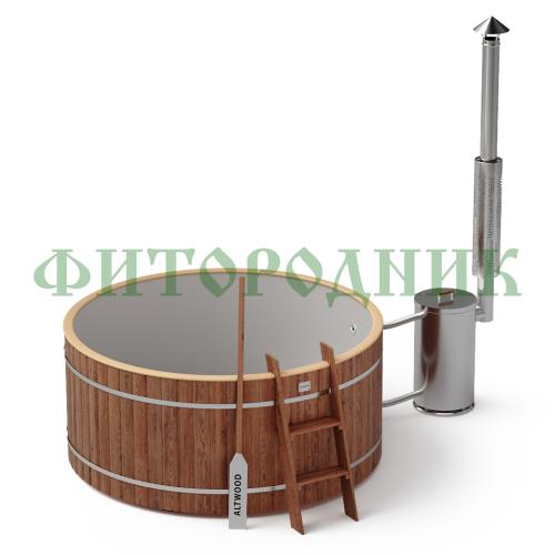 фурако круглая «original» из сосны с пластиковой вставкой с внешней печью 2000 мм