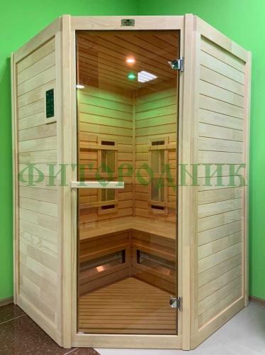трехместная угловая инфракрасная сауна «comfort» с керамическими излучателями