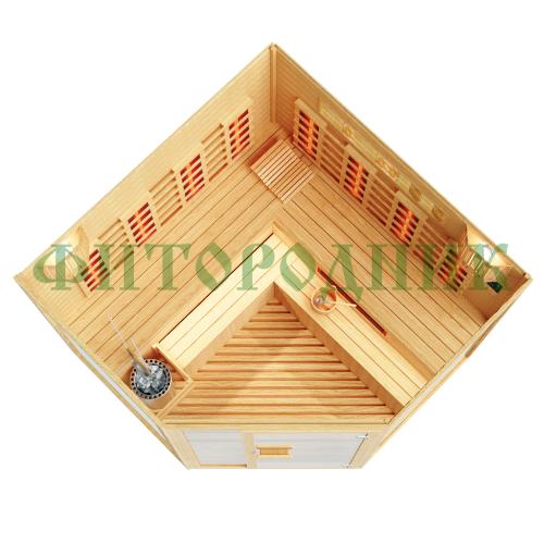 комбинированная сауна четырехместная угловая «comfort»