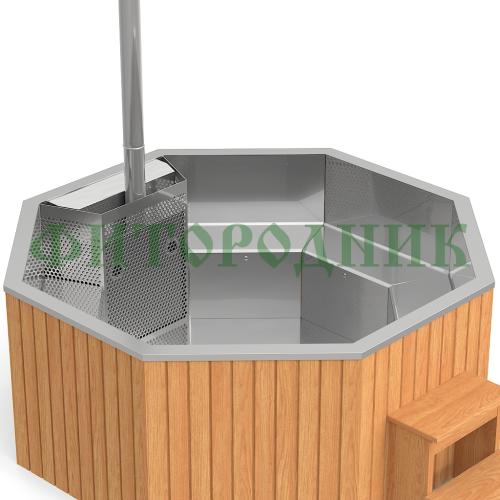 фурако «premium октагон» из нержавеющей стали со встроенной печью 2350 мм