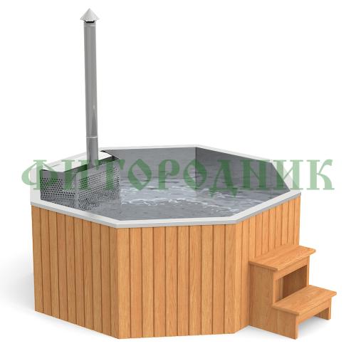 фурако «premium октагон» из нержавеющей стали со встроенной печью 2350 мм