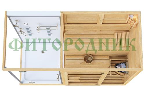 двухместная финская сауна «comfort» с душевой кабиной