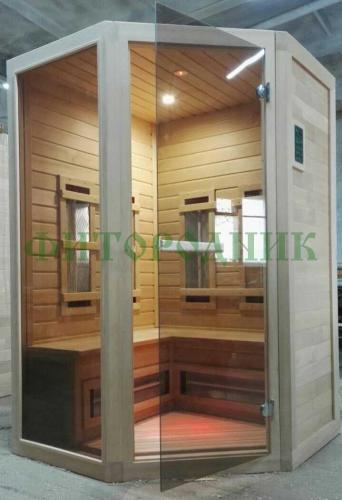 двухместная угловая инфракрасная сауна «comfort» с керамическими излучателями