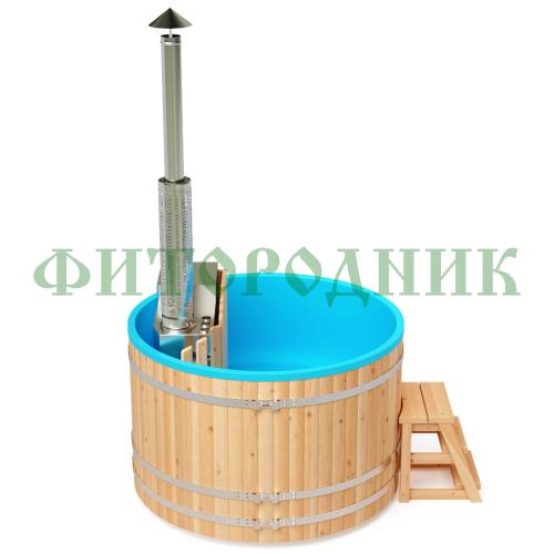 фурако круглая «premium» из лиственницы с термопластиковой вставкой со встроенной печью 1700 мм
