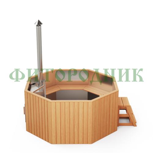 фурако «comfort октагон» из нержавеющей стали с интегрированной печью 2000 мм