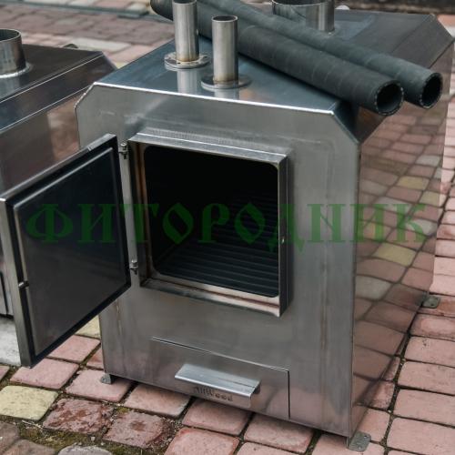 внешняя квадратная дровяная печь «steamlux» premium для бассейна и купели 40 квт