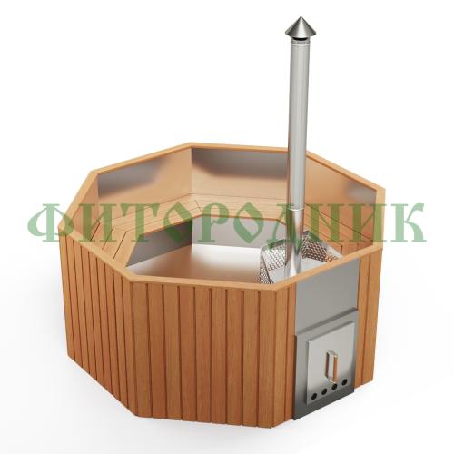 фурако «comfort октагон» из нержавеющей стали с интегрированной печью 2000 мм