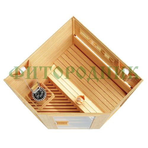 финская сауна двухместная угловая «comfort» с электрической печью