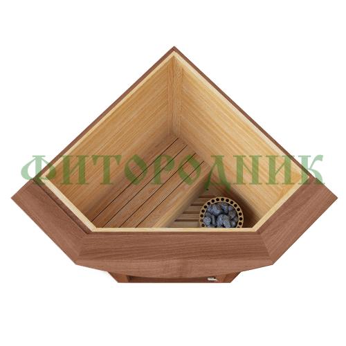 финская сауна одноместная угловая «interio» с электрической печью