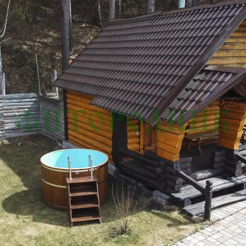 круглая купель «comfort» из лиственницы с термопластиковой вставкой диаметр 1700 мм