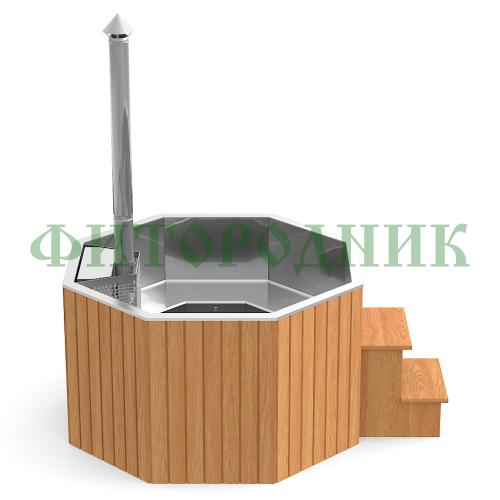 фурако «premium октагон» из нержавеющей стали со встроенной печью 2150 мм