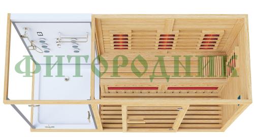 трехместная инфракрасная сауна «comfort» с душевой кабиной