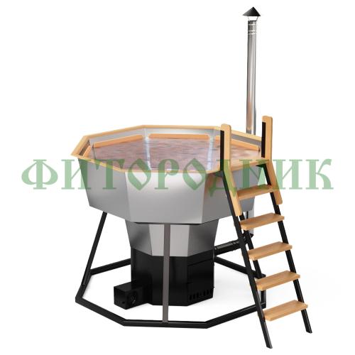 банный чан «premium neo black» на подставке с печью 1750 мм