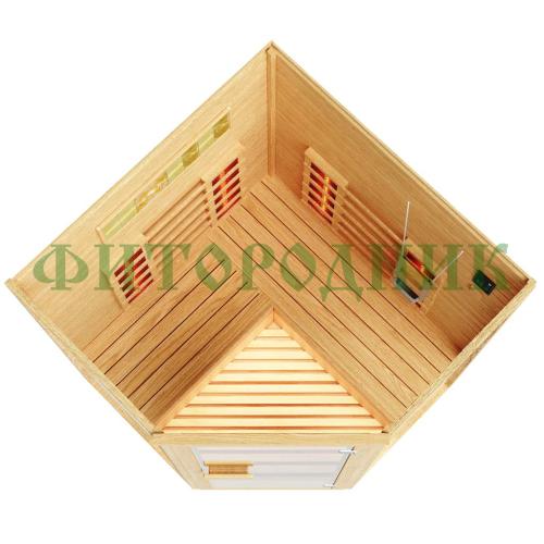 двухместная угловая инфракрасная сауна «comfort» с керамическими излучателями