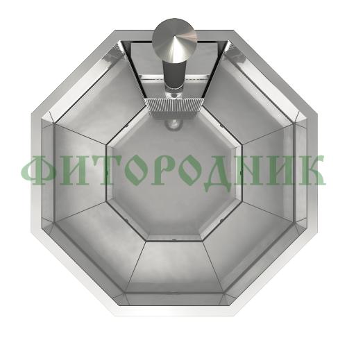 фурако «premium terrace октагон» из нержавеющей стали со встроенной печью 2150 мм