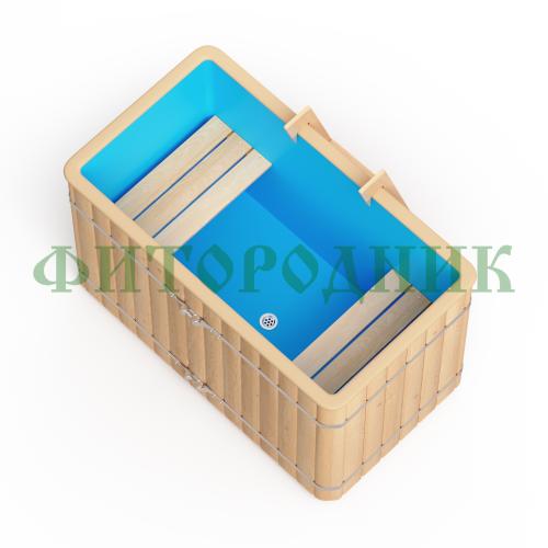 прямоугольная купель «original» с пластиковой вставкой длина 1400 мм ширина 780 мм высота 900 мм