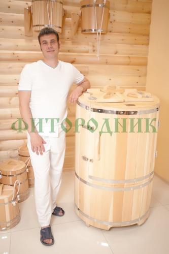 кедровая бочка овальная «классическая» со скосом с парогенератором