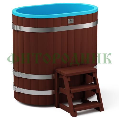 овальная купель «comfort» из лиственницы с пластиковой вставкой длина 1000 мм ширина 780 мм высота 1150 мм