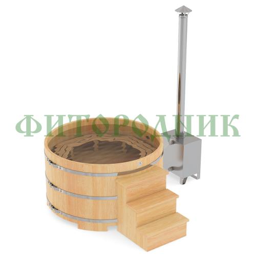 фурако круглая «premium» из кедра с внешней печью с газовой горелкой 2000 мм