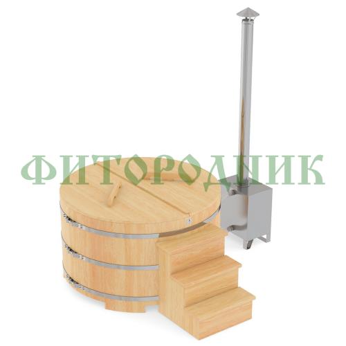 фурако круглая «premium» из кедра с внешней печью с газовой горелкой 2000 мм