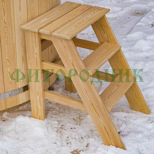 фурако круглая «comfort» из лиственницы с пластиковой вставкой с внешней печью с газовой горелкой 1700 мм