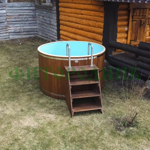 круглая купель «comfort» из лиственницы с термопластиковой вставкой диаметр 1700 мм