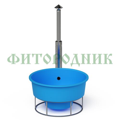 фурако круглая «premium» из лиственницы с термопластиковой вставкой с внешней печью с газовой горелкой 2000 мм