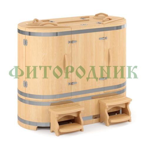 кедровая бочка двухместная «профессиональная» с парогенератором «steamlux»