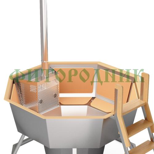 банный чан «premium neo steel» на подставке со встроенной печью 1750 мм