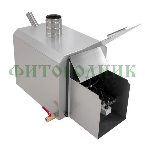 внешняя квадратная печь «steamlux» premium с газовой горелкой для бассейна и купели 30 квт